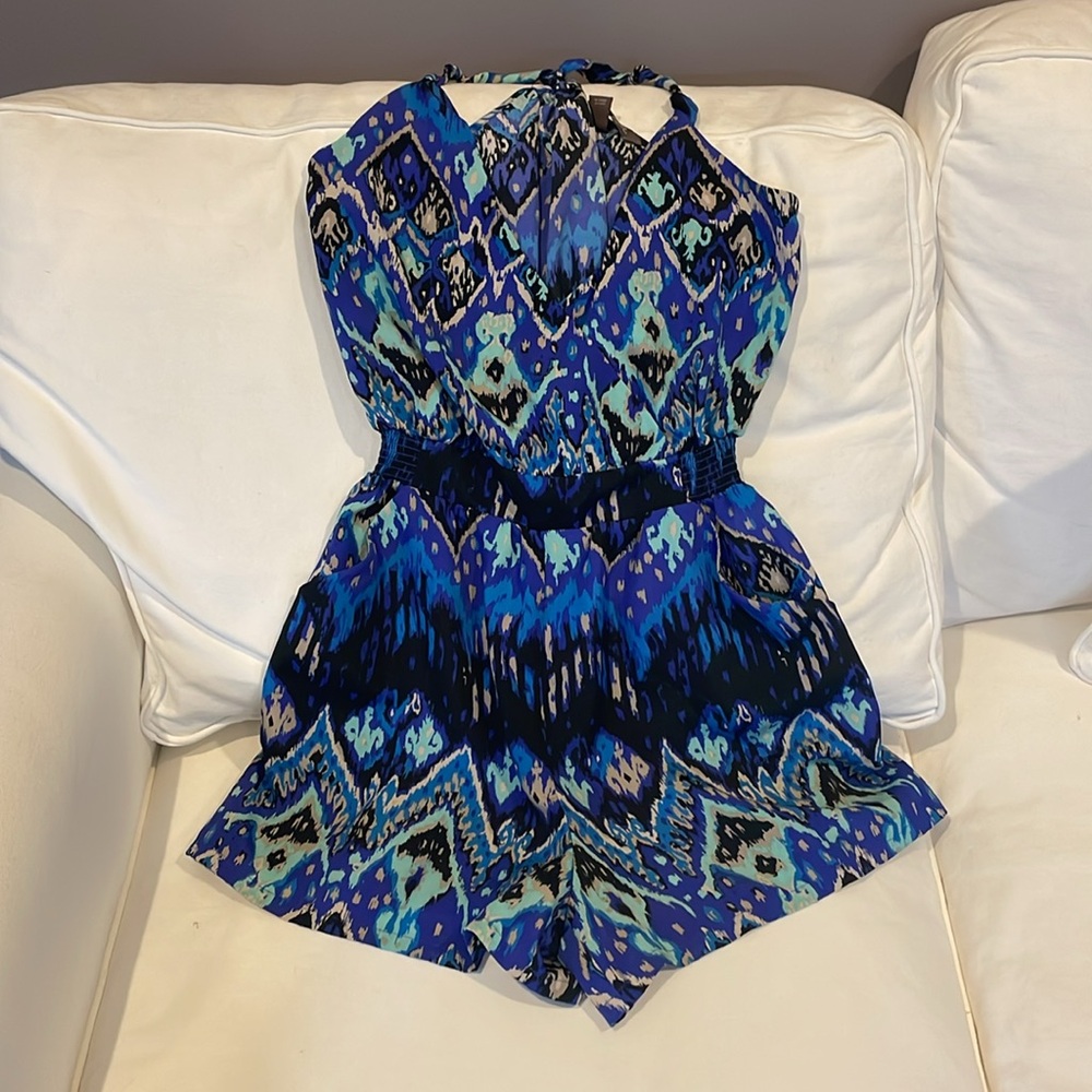 Charlie Jade vibrant color ikat romper, M & L